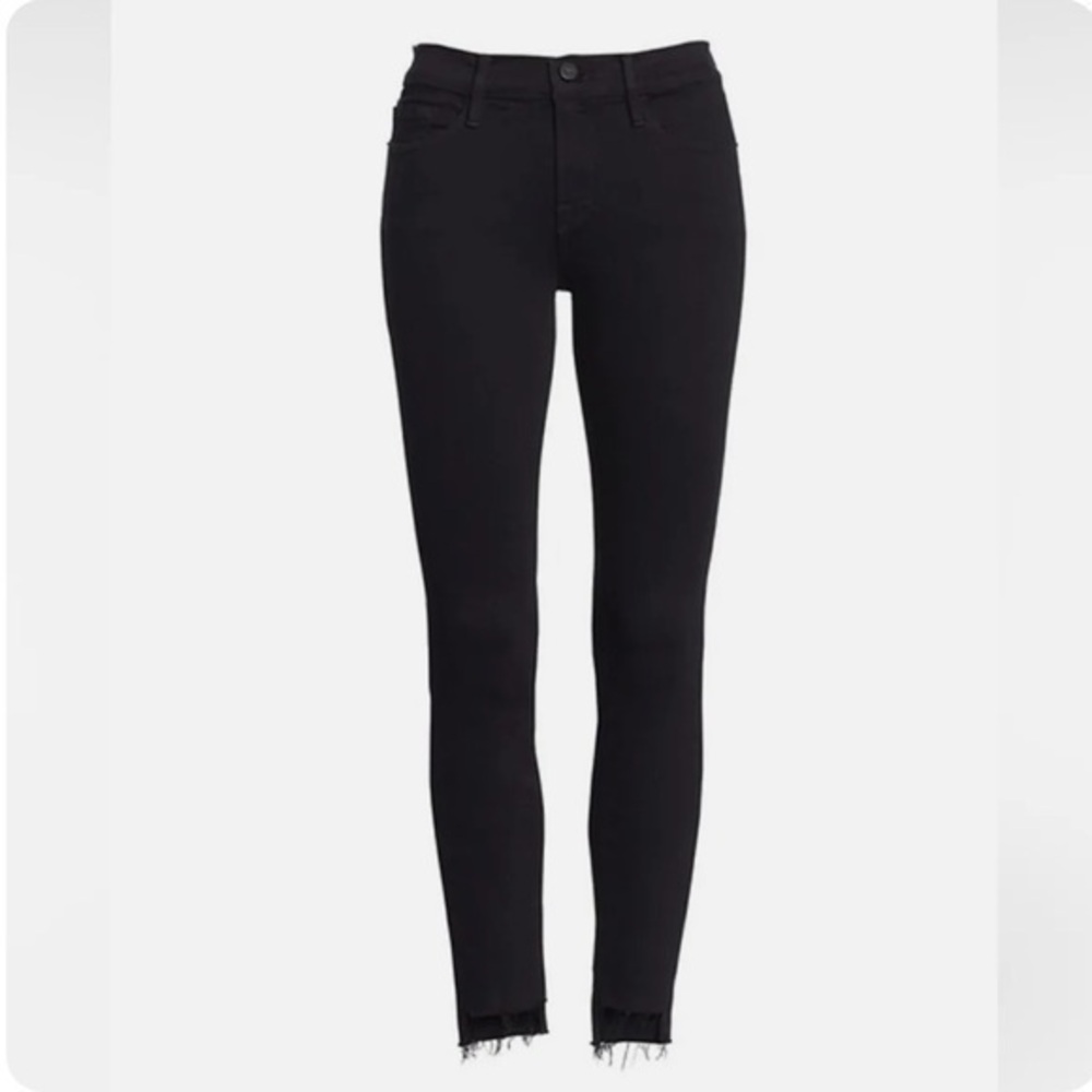 Frame Le Skinny de Jeanne Mid-Rise Raw-Edge sz30